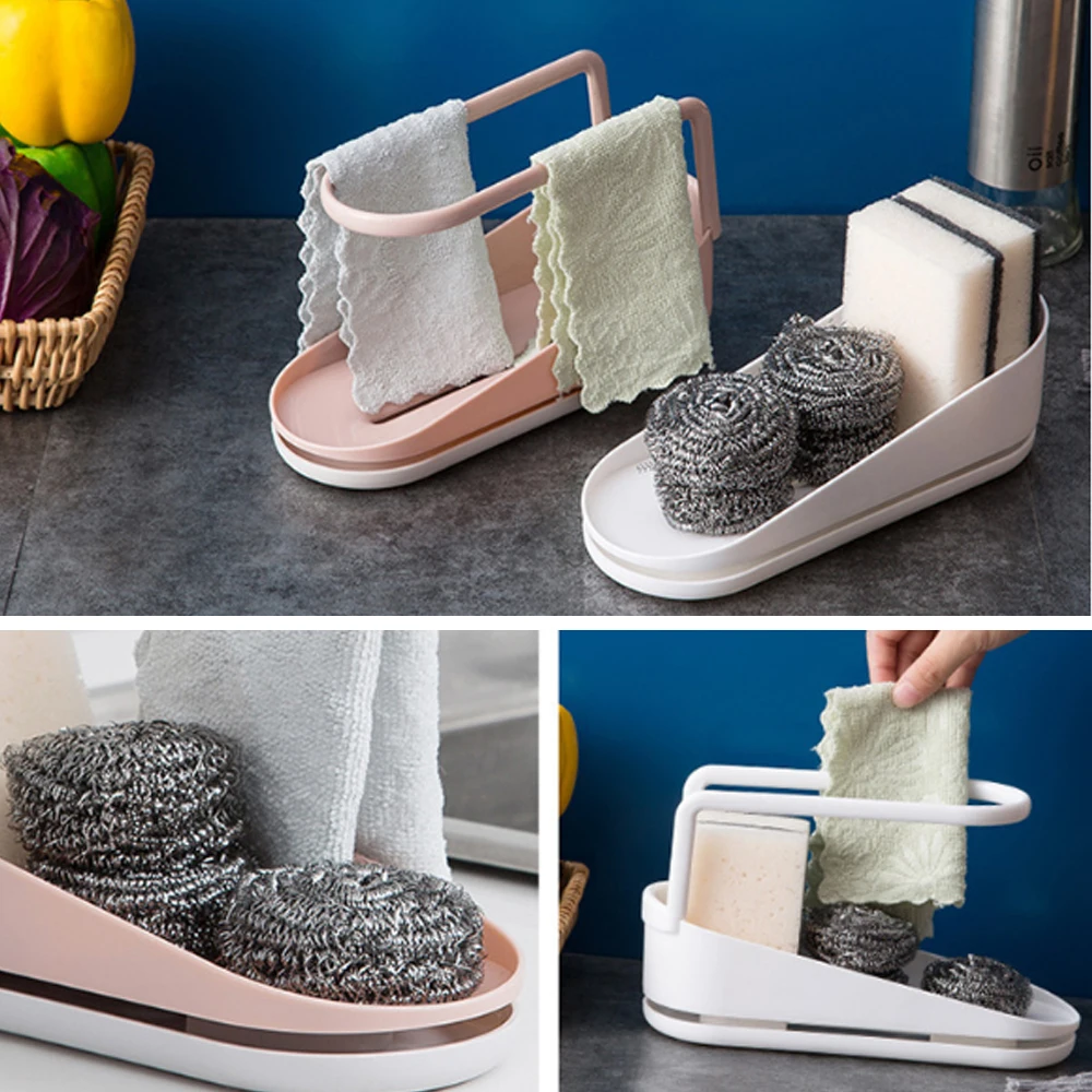 

Soap Storage Rack Kitchen Sponge Wipe Rack Storage Basket Bag Faucet Holder Bathroom Holder Sink Sponge Soap Holder Drainer Rack