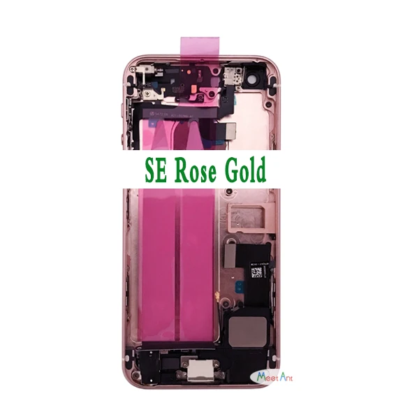 Для iphone 5 5G или 5S SE Высокое качество задняя средняя рамка Шасси Полный Корпус в сборе крышка батареи задняя дверь с гибким кабелем - Цвет: SE Rose Gold