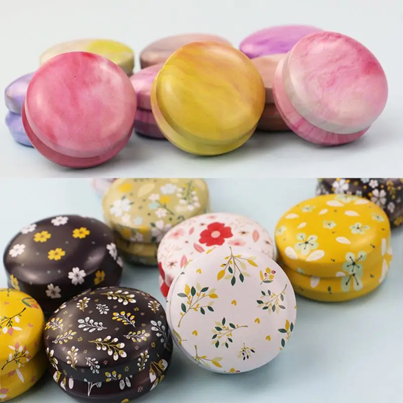 12 шт. мини элегантный цветок жестяная коробка DIY свеча банка бальзам круглый