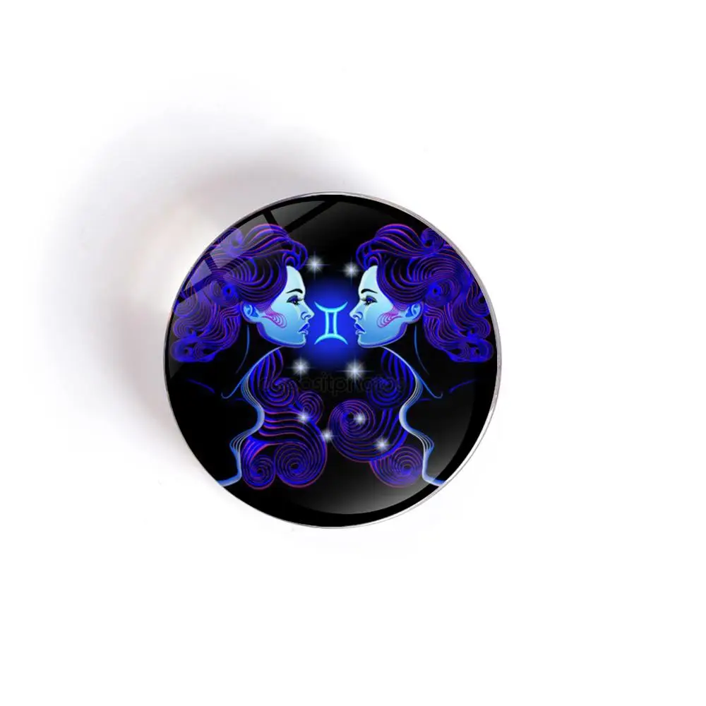 QIYUE 12 созвездий Магнитная Хрустальная круглая стеклянная наклейка на