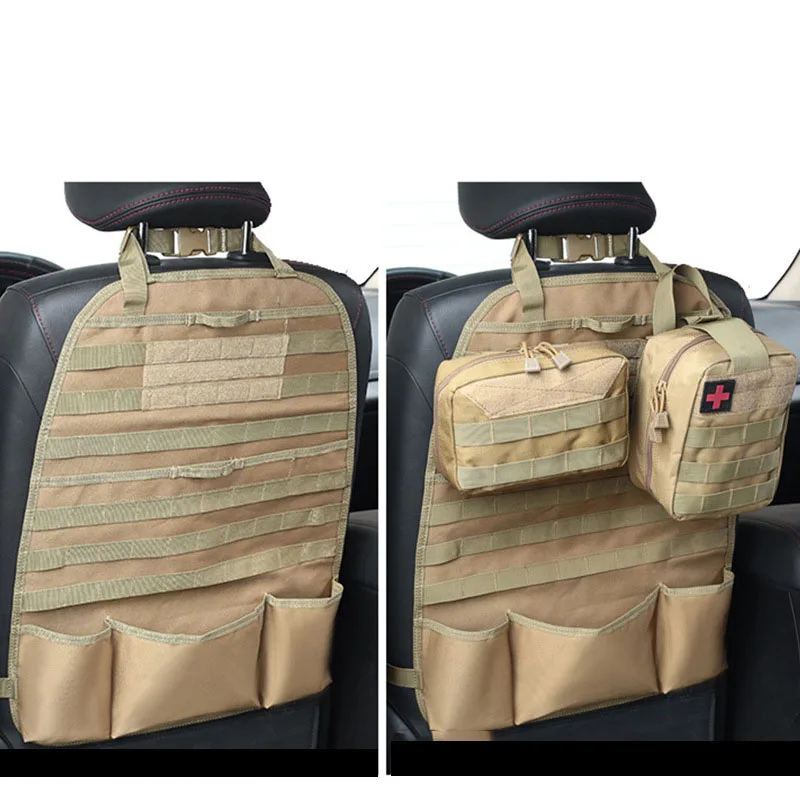 

Tactical Car Back Seat Organizer Multi-function Sports Accessory Storage Pockets 1000D Military Outdoor Molle Seat Cover Bag