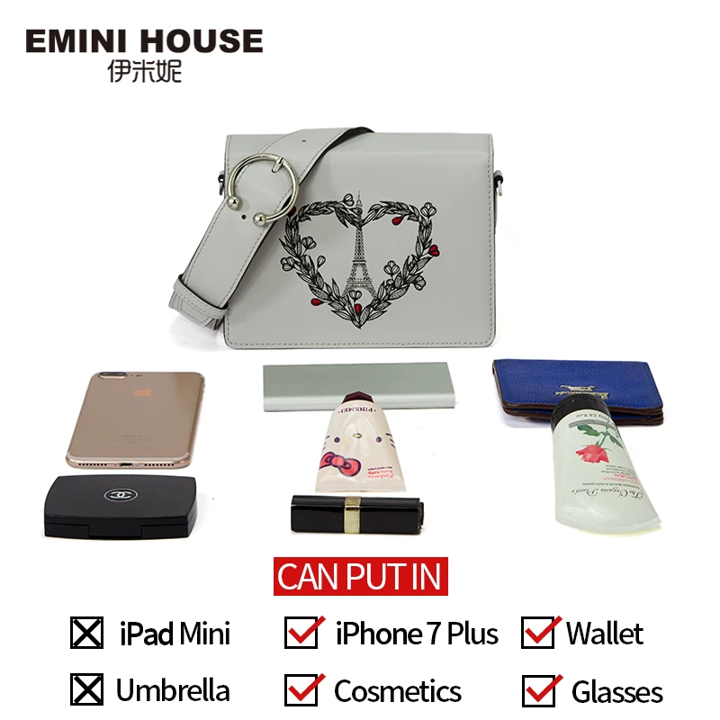 EMINI HOUSE серия Париж женские сумки через плечо из спилка с клапаном на кошельки и