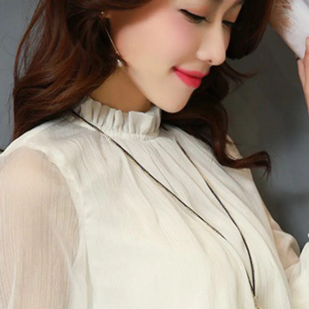 Модная перспективная шифоновая блузка рубашка Повседневная летняя женская