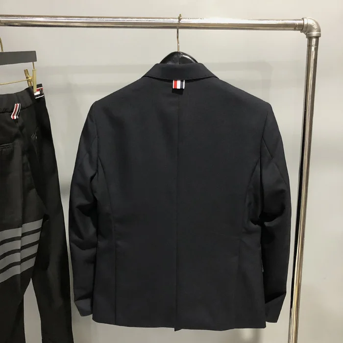 

Модный деловой мужской блейзер TB 2021 THOM, британский Повседневный костюм, мужская куртка, весна и осень, двубортное тонкое шерстяное пальто
