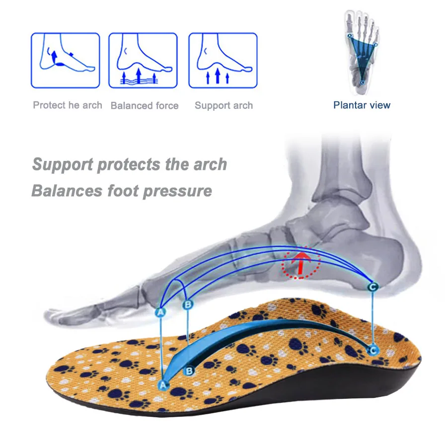 Orthopedic Insoles For Children Kids Arch Support Insoles Flat Foot Flatfoot X/O Leg Orthotic Shoe Heel Pad Inserts shoe sole