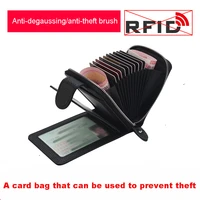 new anti theft leather zipper anti magnetic multi card positioning large capacity multi functional driving license card package
