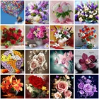 Набор для алмазной вышивки Роза, картина 5D сделай сам с композицией из цветов, ваза, мозаика для домашнего декора, подарок на Рождество