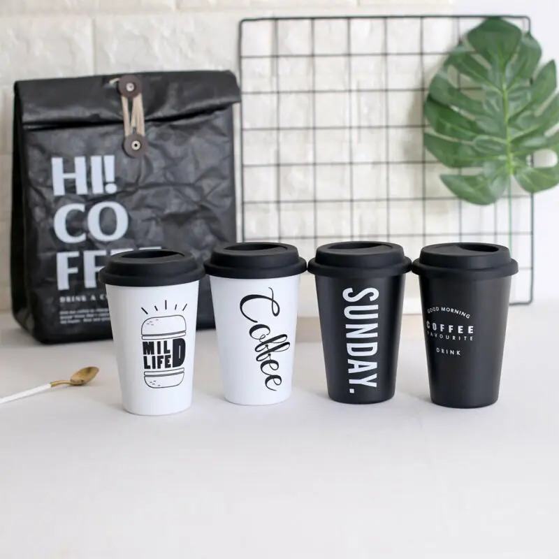 Stainless Steel Coffee Mug Portable Travel Tumbler Ice Cup with Drinking Lid | Дом и сад