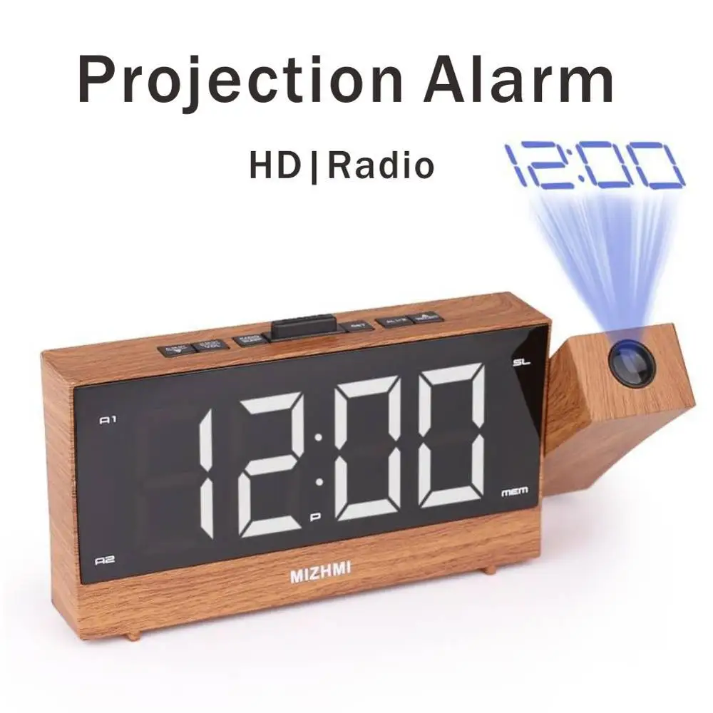 Проекционный радиоприемник Будильник светодиодные настольные часы будильник