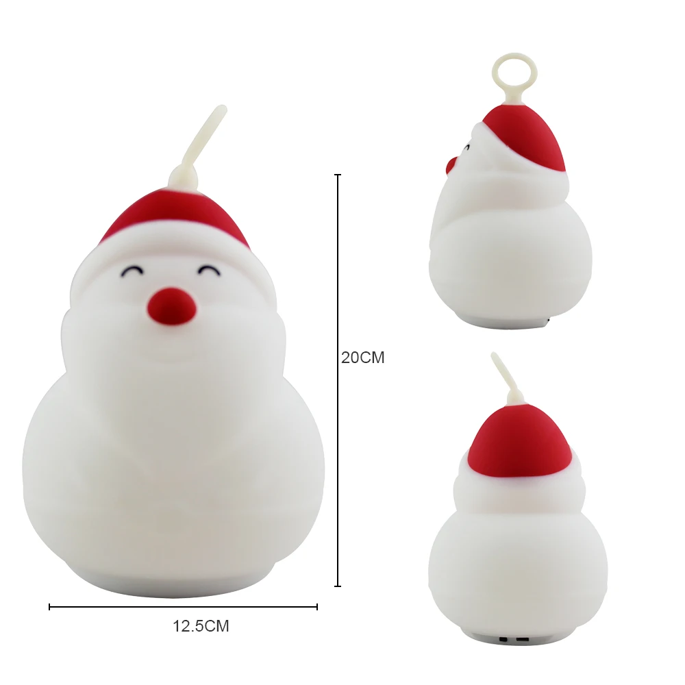 

LED Night Light Santa Claus Christmas Present Cartoon Silicone Children's Room Bedside Table Bedroom Decoration