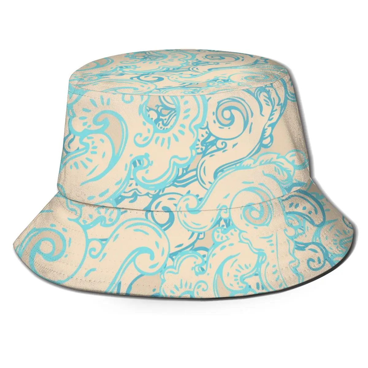 

CINESSD New Fashion Bucket Hats Fisherman Caps For Women Men Gorras Summer Vintage Floral Oriental Geometric Pattern
