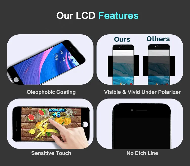 aaa lcds for iphone 6 6s 7 8 plus touch screen lcd display panel digitizer assembly for iphone 5 5s mobile phone spares part free global shipping