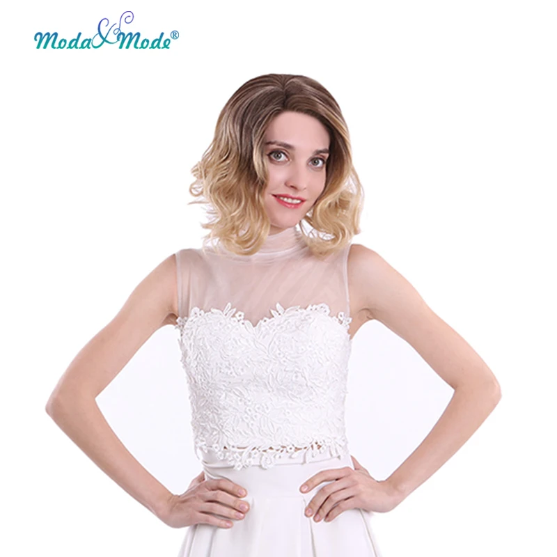 Moda & Mode волосы 14 "короткие волнистые парики для черных женщин