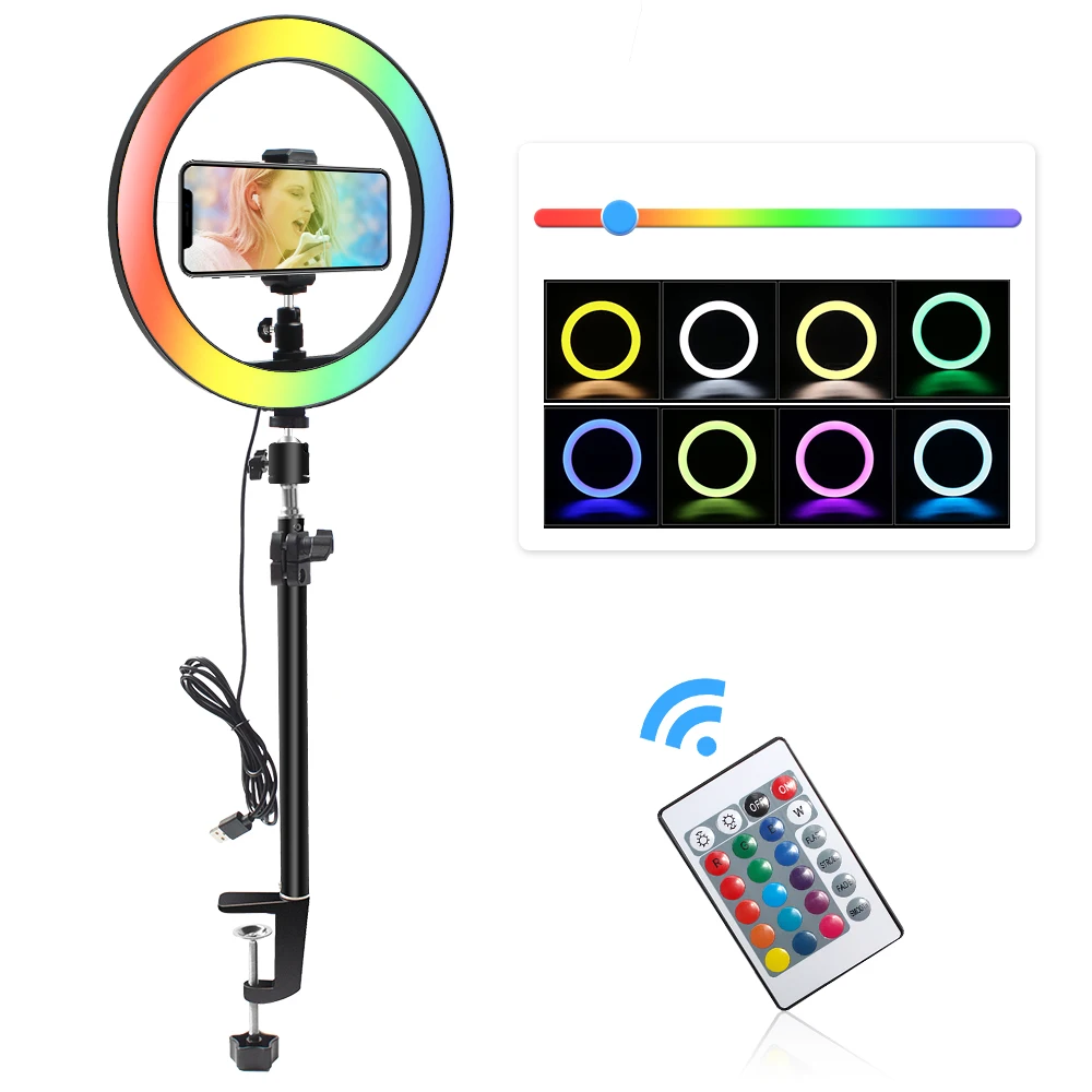 13 12 10 6 дюймов кольцевой светильник 15 цветов Rgb Led Anillo De Luz мигающий 33 26 см