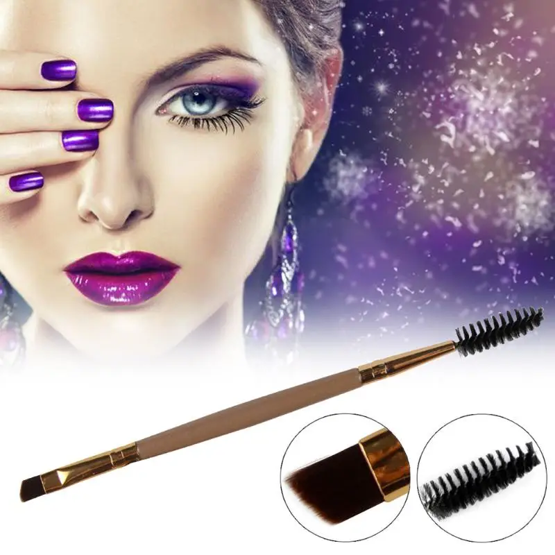 1pc New Bamboo Handle Double Head Brush Pro EyeLash Eye Brow Cosmetic Makeup Beauty Tools Lash | Красота и здоровье