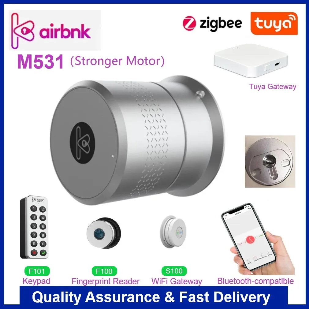 Умный дверной замок Airbnk M531 мощный двигатель TUYA Zigbee блокировка по отпечатку