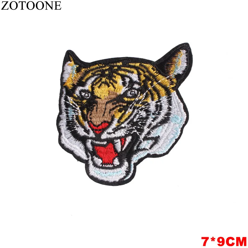 Нашивки ZOTOONE с вышивкой для одежды двусторонние блестки еда фламинго тигр череп