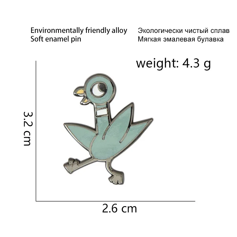 Металлические эмалированные булавки в виде милой утки курицы птицы большие
