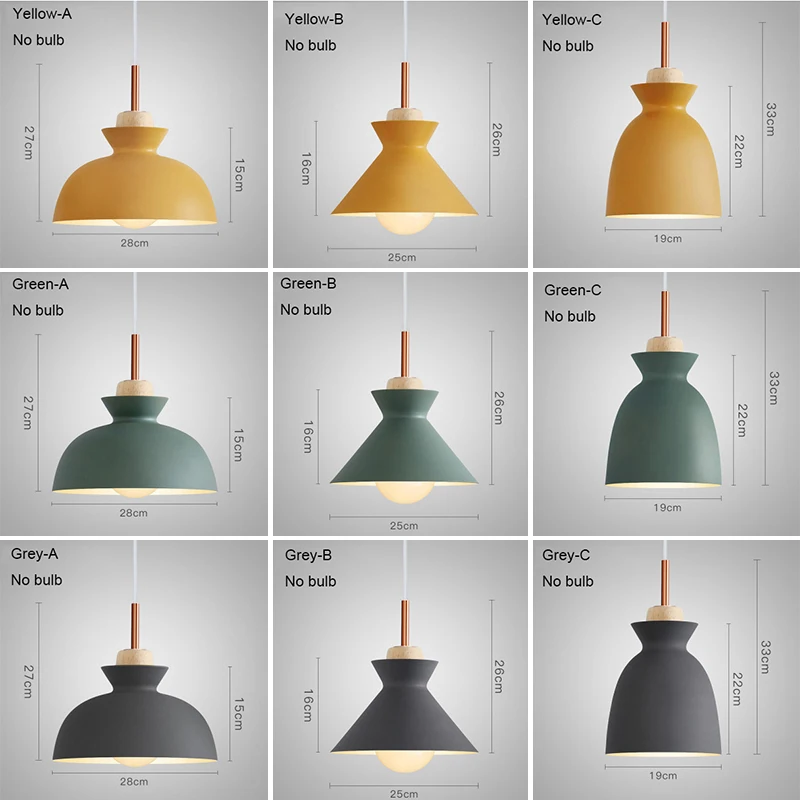 

LED Pendant Lights Dining Room Pendant Lamps Modern Colorful Hanglamp Nordic Lamp Kitchen Restaurant Coffee Bedroom Wood E27