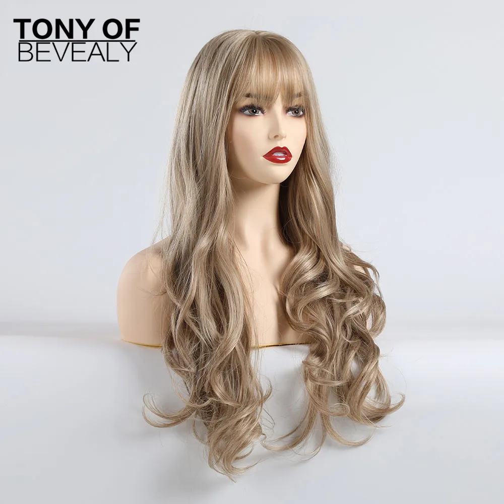 Женские синтетические парики светлого цвета длинные волнистые натуральные
