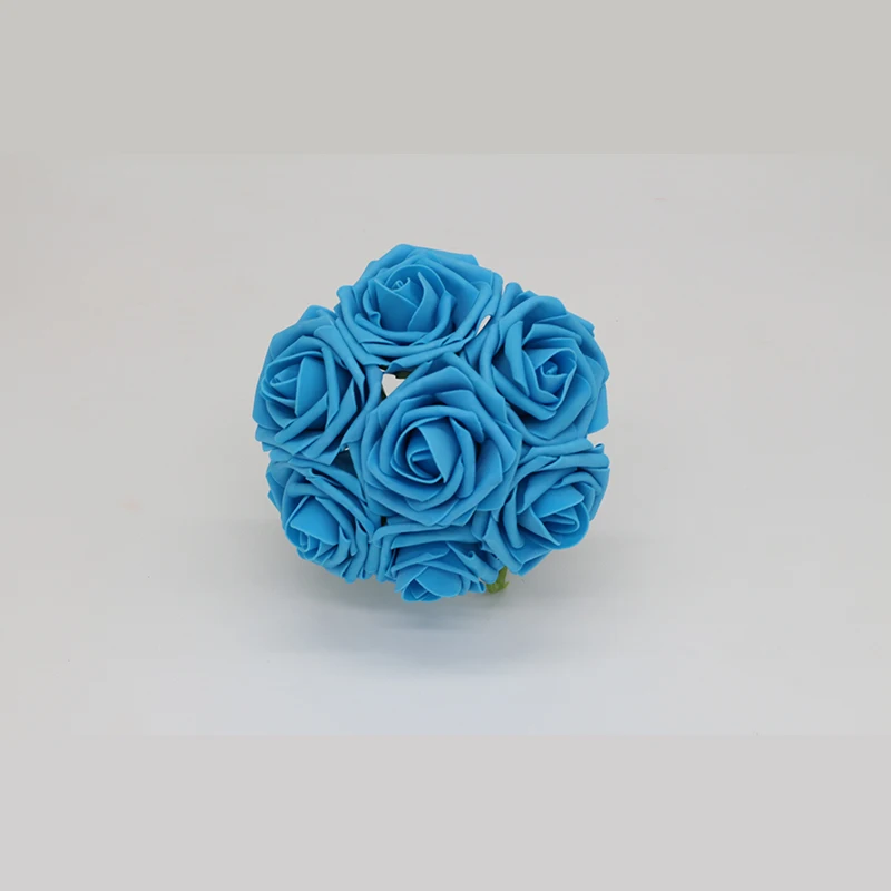Бирюзовые синие розы Искусственные Свадебные цветы 8 см искусственные 100 стеблей
