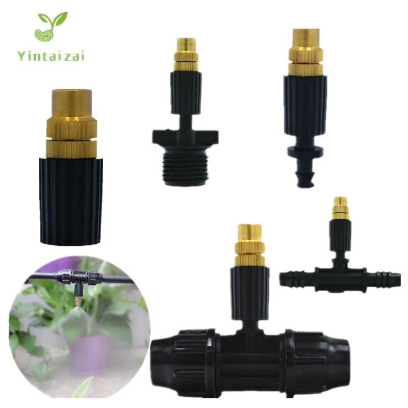 20 шт латунный разбрызгиватель с замком тройник Регулируемая сопла капельный