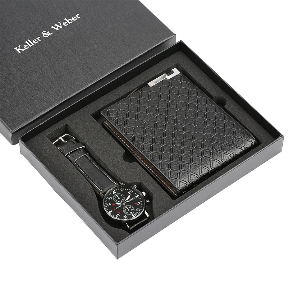 

2020 New Men's Gift Set Beautifully Packaged Watch + Wallet Set Heat-Creative Combination Set