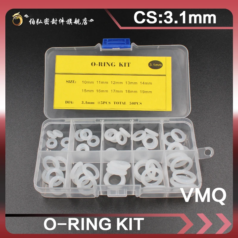 

Silicone rubber O-rings Thickness 3.1mm white Ring Silicon O Ring Seal VMQ Washer oring set Assortment Kit Set O Ring