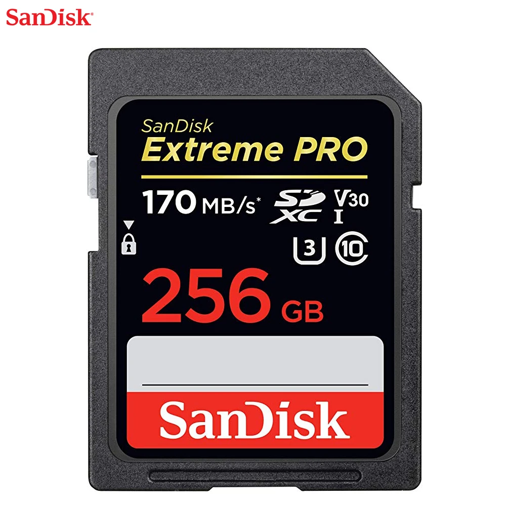 sandisk extreme pro sd card 256gb 128gb 64gb 32gb 16gb sdhc memory card uhs i high speed 633x class10 170mbs v30 for camera free global shipping