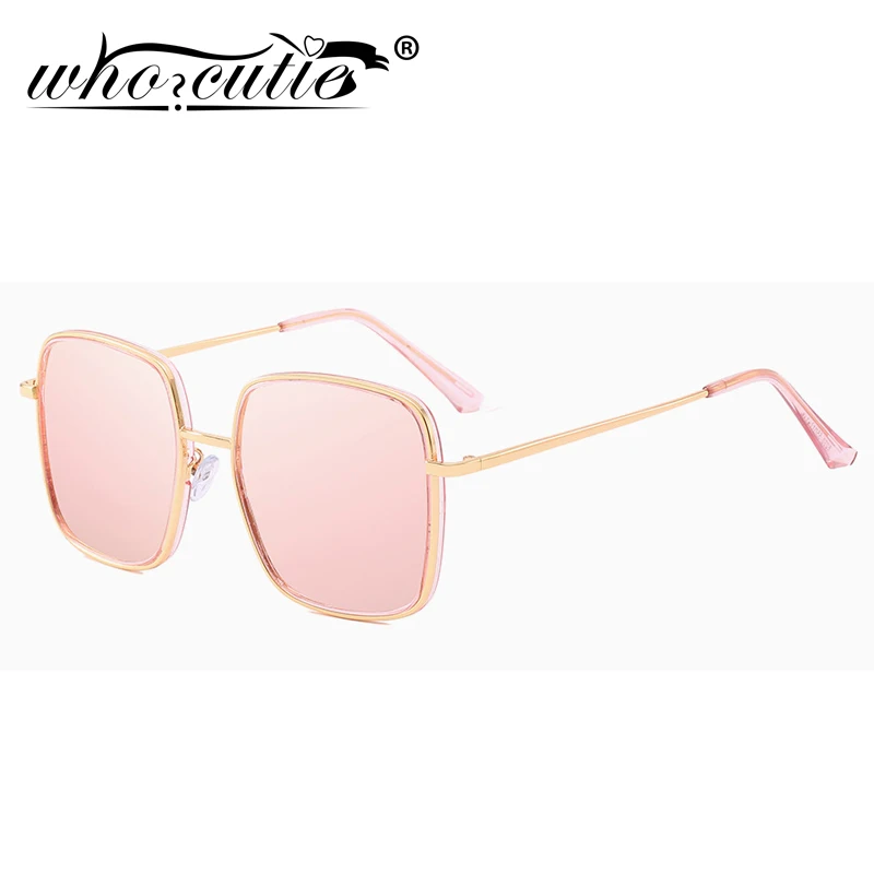 Женские винтажные солнцезащитные очки S006 розовые зеркальные в стиле ретро с