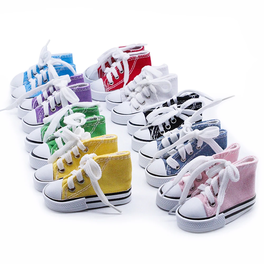 

Best Sale1 Pair 7.5cm Canvas Shoes For BJD Doll Fashion Mini Shoes Doll Shoes for Russian DIY handmade doll Doll Accessories