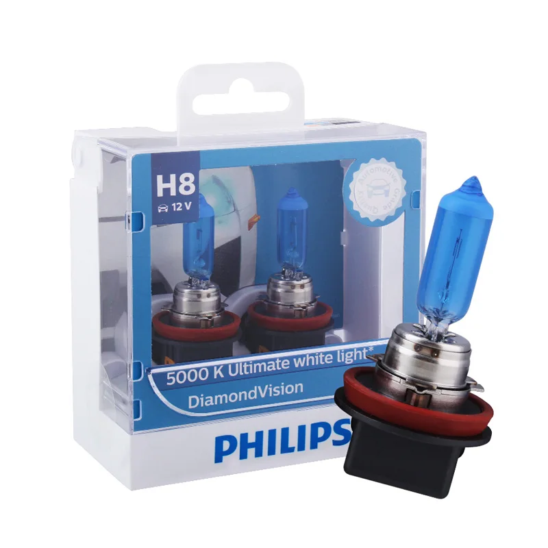 Philips Original H8 12 в 35 Вт Diamond Vision 5000K ксеноновый супер белый противотуманный светильник