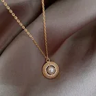 2020 Новое роскошное натуральное ожерелье с кулоном Золотая цепь с жемчугом Женская мода Ретро цепочка до ключицы ювелирные изделия Подарок на юбилей для девочек