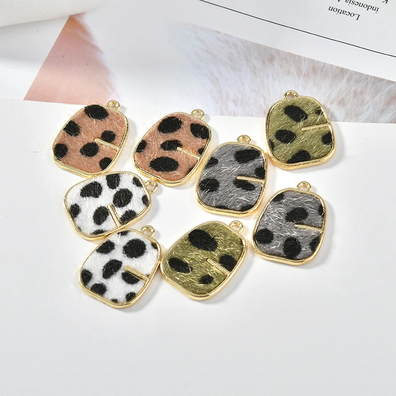 Черно-белый леопардовый принт искусственный мех геометрический Квадратный