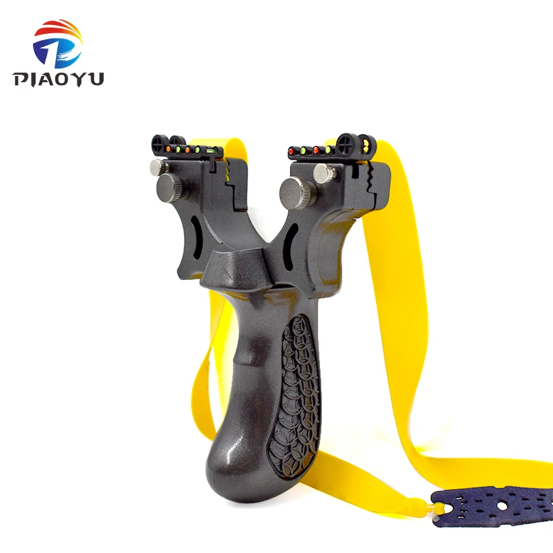 

New Fiber Optic Sight Resin Slingshot Flat Rubber Band Fast Pressing Design Professional Shooting Catapult Designed for Novices