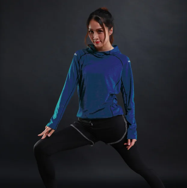 

Autumn thin Women Running T Shirts Gym fitness Long Sleeves sweatshirts Quick Dry Training Breathable Hood Sports Yoga Clothing