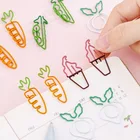10 шт. креативные маленькие бумажные зажимы каваи в форме моркови и мороженого, скрепки для бумаг, канцелярские принадлежности