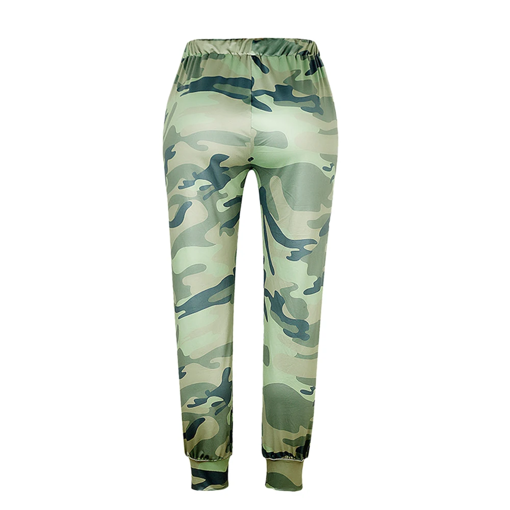 

HEFLASHOR New Women Camo Cargo High Waist Hip Hop Trousers Pants 2021 Fashion Camouflage Print Long Pants Hot Capris