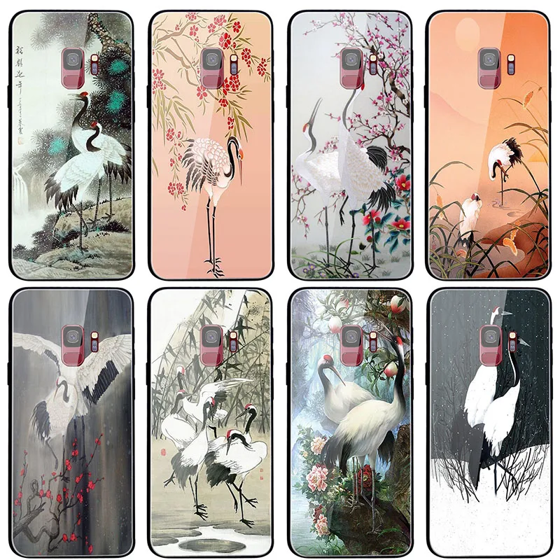 Чехол из закаленного стекла для Samsung Galaxy S8 S9 S10 S20 Note 9 10 20 J4 Plus Lite с большим краном и