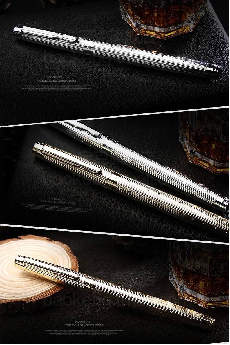 Высокое качество Stylo plume чернила с перьевой ручкой перьевая ручка Золотой зажим Роскошные Канцтовары Penna stilografica Caneta tinteiro 03819