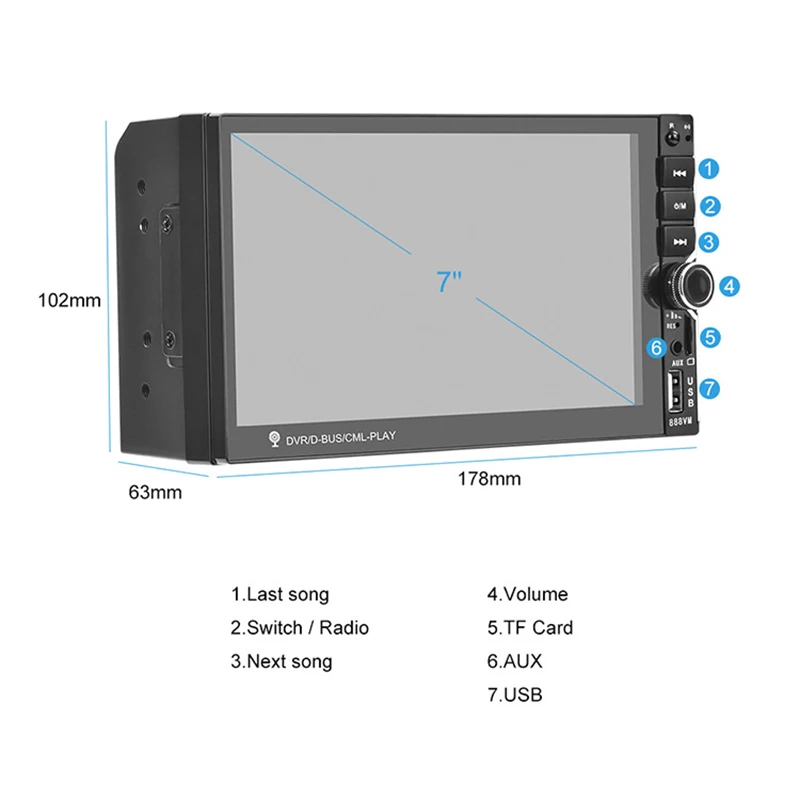 7-дюймовый высокой четкости большой экран независимо от того автомобильный