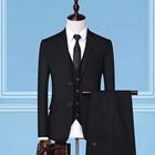 Формальные Бизнес Свадебные 3 сборный двуштучный костюммужской 2020 блейзеры, куртки, брюки, штаны и жилет, брюки, платье, жилет