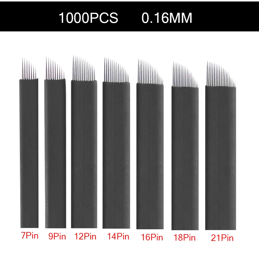 

1000Pcs 0.16mm black Lamina Tebori nano Microblading Needles for Permanent Makeup Tattoo Blades Eyebrow Manual Pen 3D Embroidery