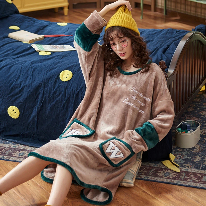 Хорошее качество новинка 2019 осенне зимняя теплая фланелевая Домашняя одежда