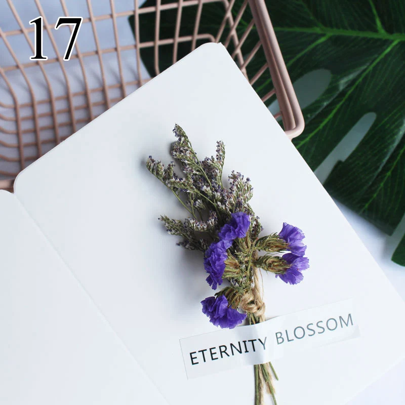17 1 шт. Гипсофилы сушеный цветок поздравительная открытка искусственный цветок белая открытка букет складной День Святого Валентина декор для девочек Подарки - Цвет: 17