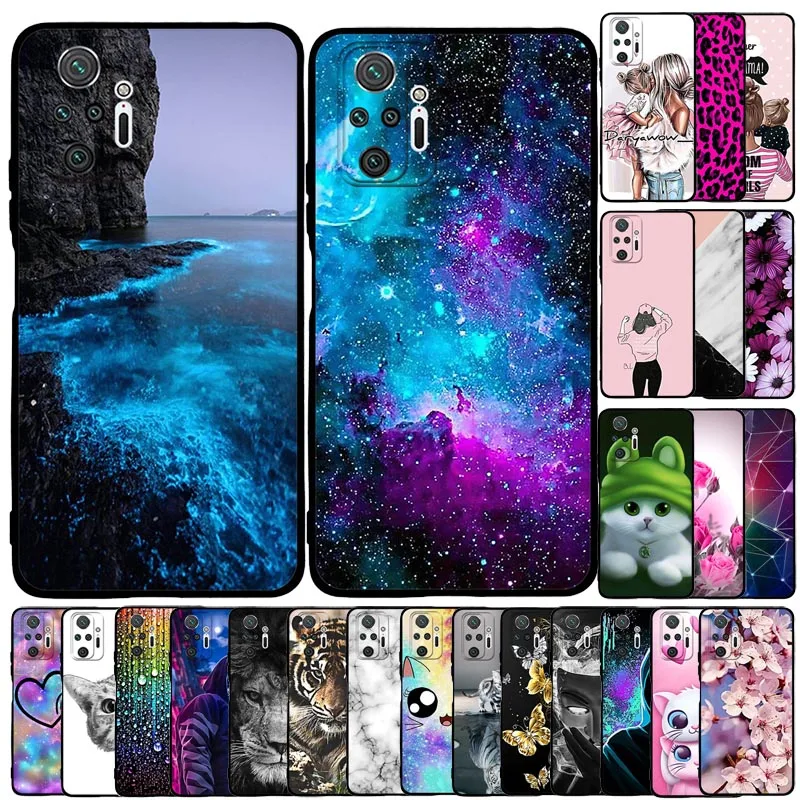 

A For Xiaomi Redmi Note 10 Pro Max Case Cover Soft Pattern Phone Case For Xiaomi Redmi Note 10 10S Silicone Case Back Cover