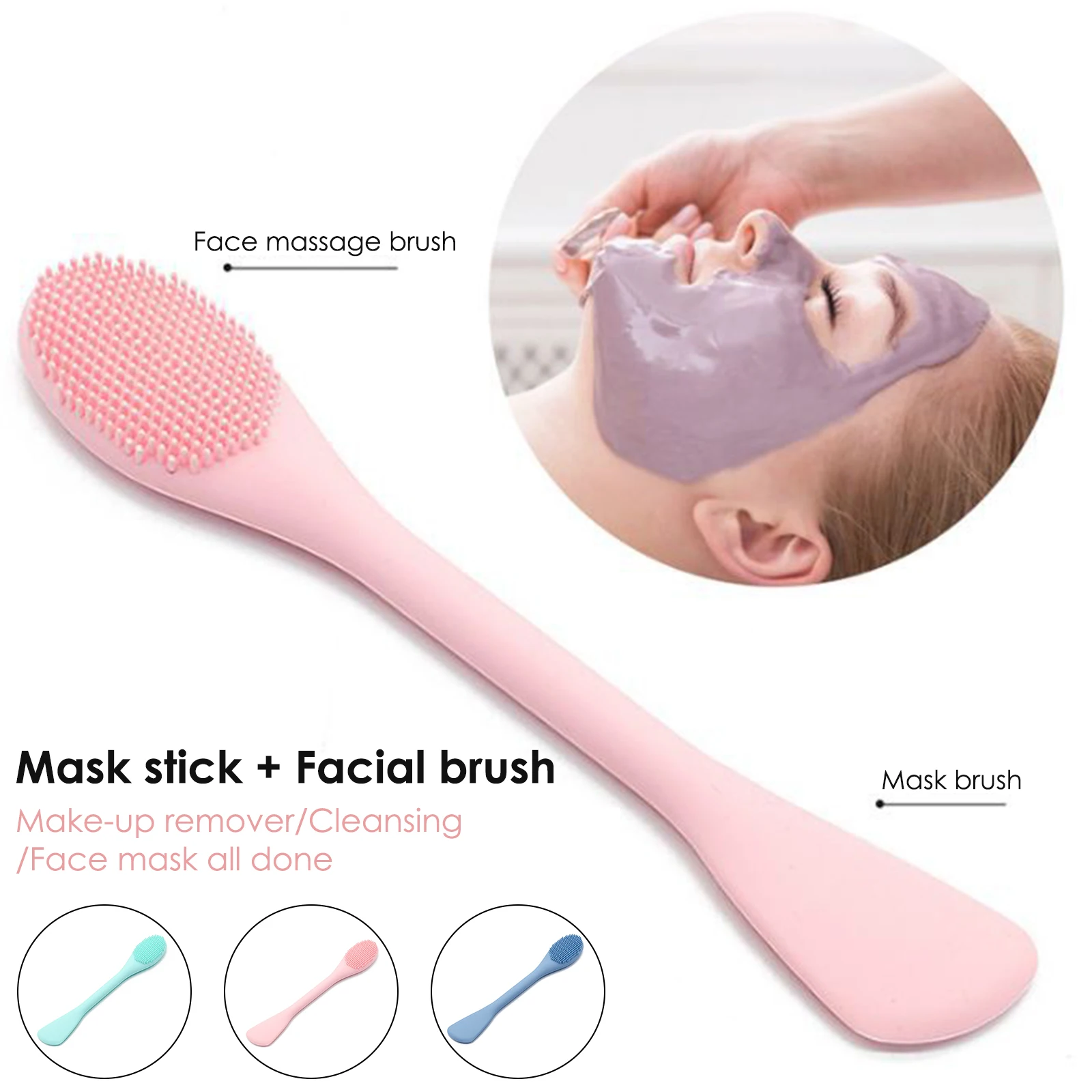 1Pcs Two Uses Professional Face Mask Brushes Clean Face brush Mixing Brush Skin Care Cosmetic Foundation Makeup Brushes Tools