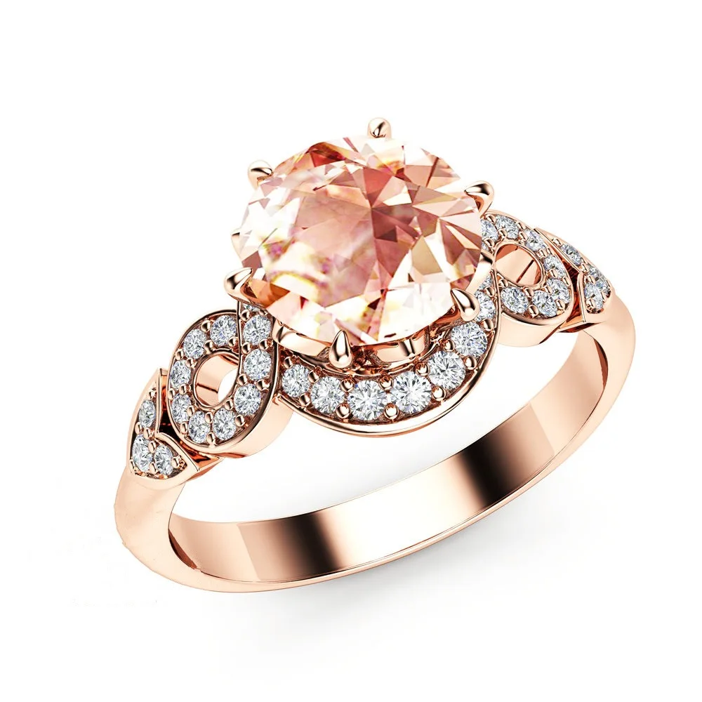 

Soild 14K Rose Gold 2 Carat Diamond Rings for Women 2021 Luxury Fashion Jewelry Pure Bizuteria Gemstone Anillos De Wedding Ring