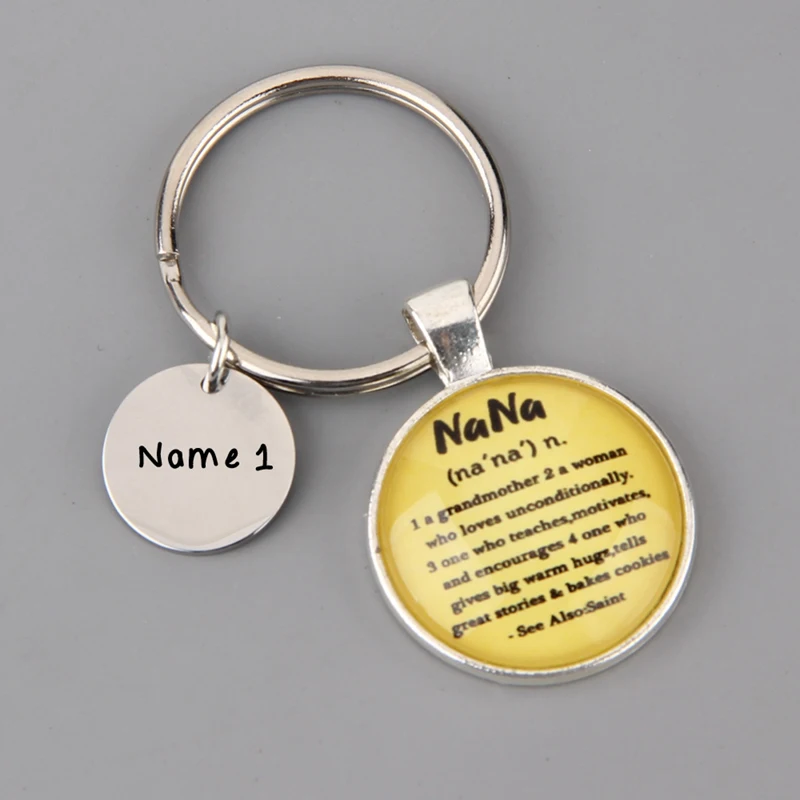 Time Gem кабошон ювелирный брелок именной персональный кулон подарок Nana семейная