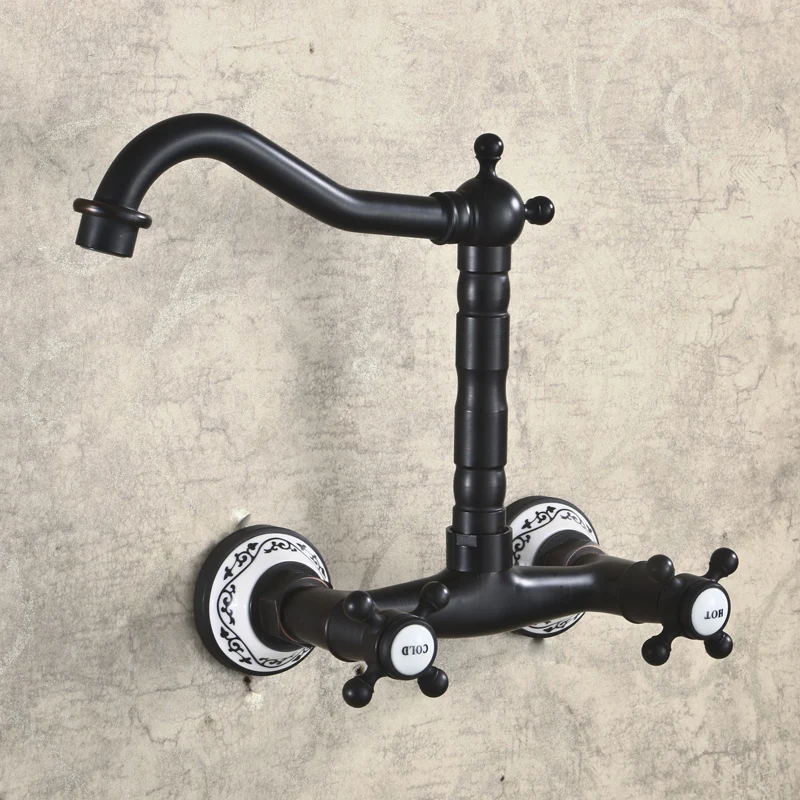 Кухонные смесители полностью медный черный патина входит в настенный кран